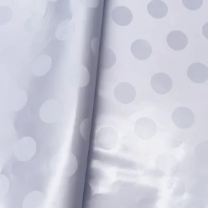 Super Quality Bazin Brocade Fabric -Circle Design- White