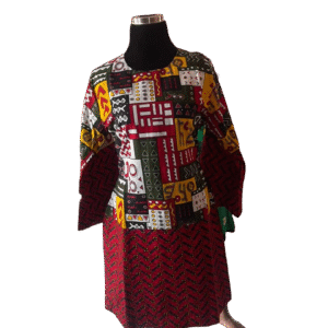 African Print Maxi Dress - Brown-mixed colors Samakaka