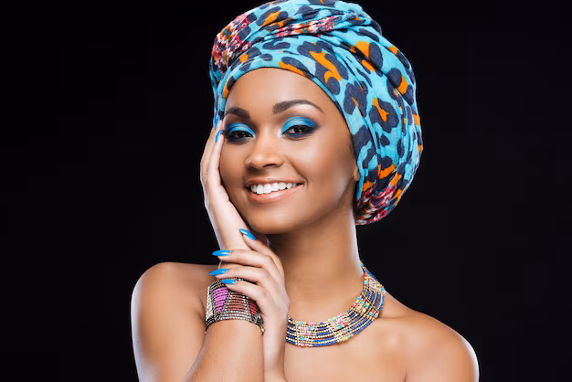 Easy headwrap - Satin lined hair bonnet - Blue Leopard spots Effects