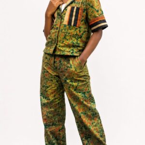 Olive Burnt Orange Adire Kids Co-ord Fabric