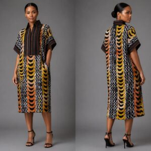 Sunset Crescent Adire Boubou Fabric
