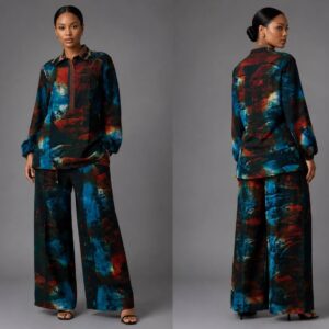 Ocean Rust Abstract Batik Co-ord Fabric